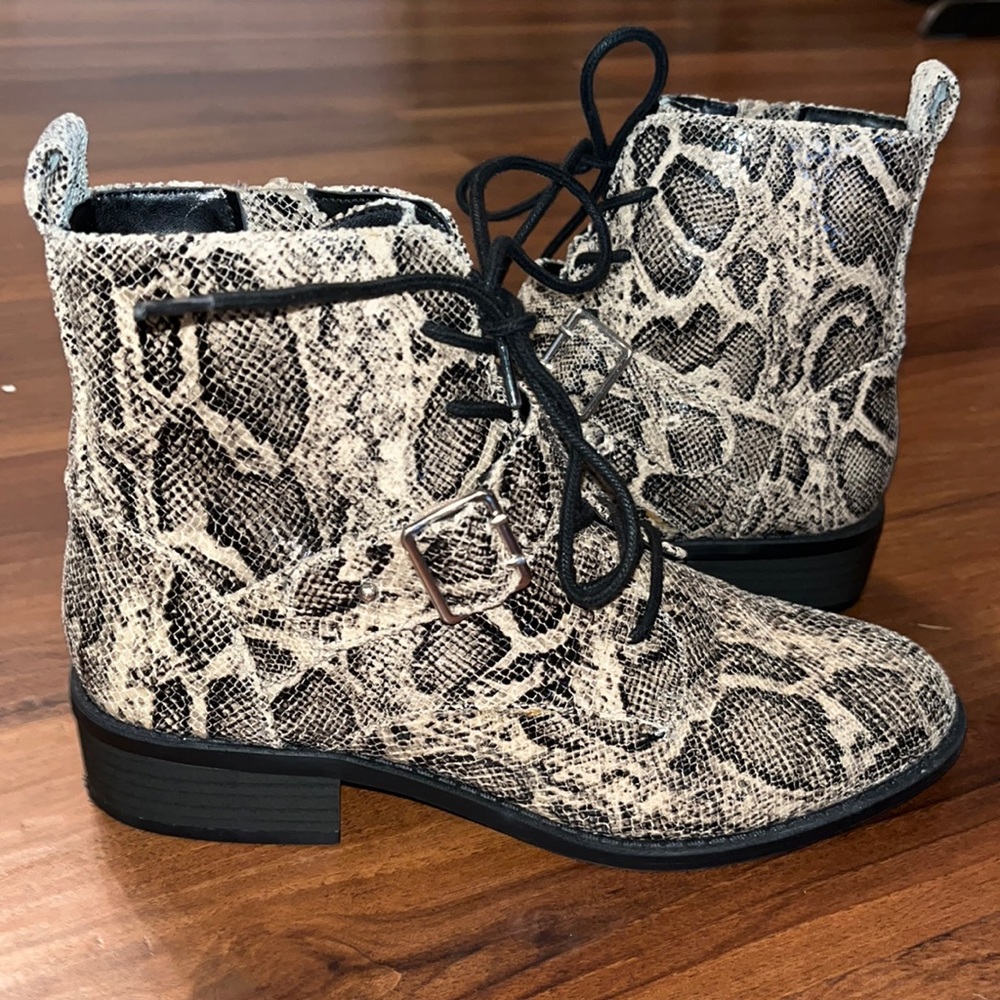 Express Snakeskin Ankle Booties